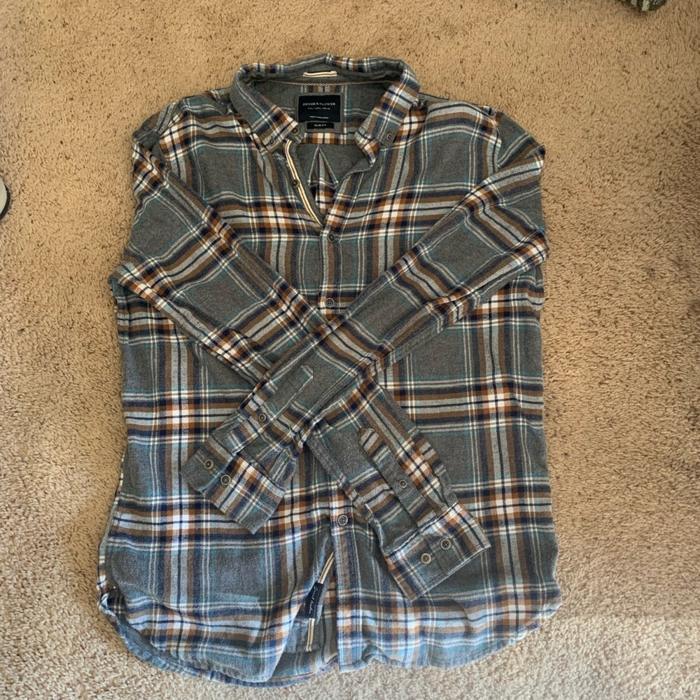 Denim & Flower flannel